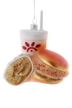 Cody Foster 5" Fast Food Chicken Sandwich Glass Christmas Ornament GO-8337