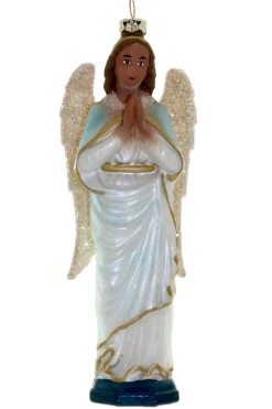 Cody Foster 7.25" Heirloom Angel African American Glass Christmas Ornament GO-6447