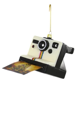 Cody Foster 3.25" Instant Photo Camera Glass Christmas Ornament GL-562