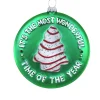 Cody Foster 4" It's The Best Time Of The Year Cake Glass Christmas Ornament GL-1026