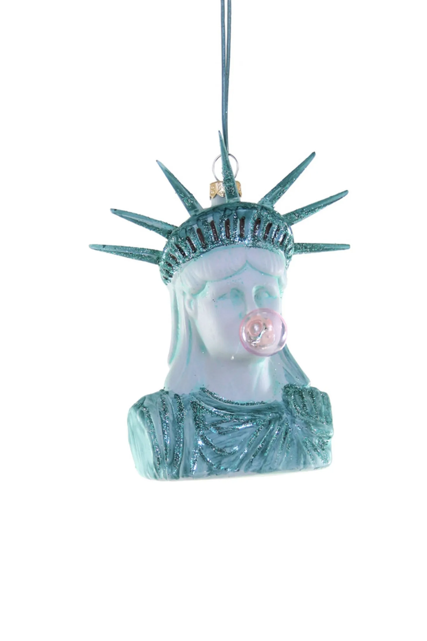 Cody Foster 4.5" Lackadaisical Liberty Statue Of Liberty Glass Christmas Ornament GO-8695