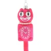 Cody Foster 5" Pink Retro Cat Clock Glass Christmas Ornament GO-6416-P