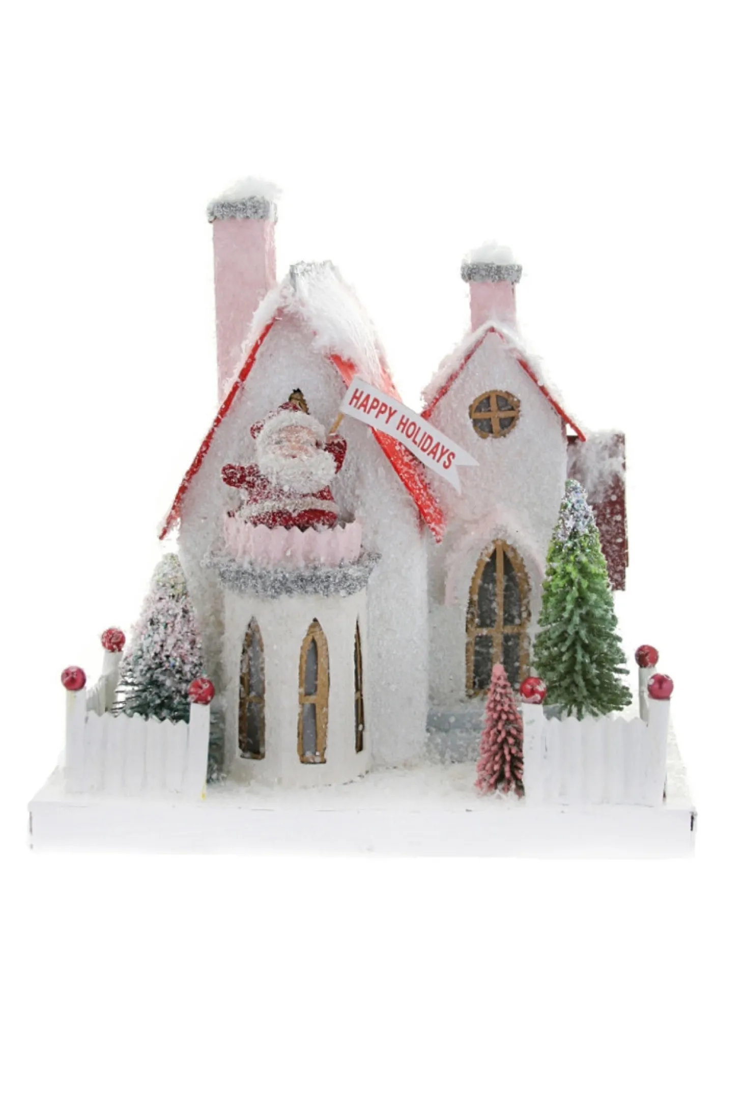 Cody Foster 8.5" Santa's House Vintage Inspired Putz Christmas House HOU-305