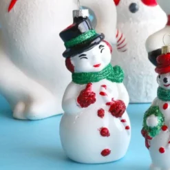 Cody Foster 5.5" Snowman Blow Mold Glass Christmas Ornament GO-8878