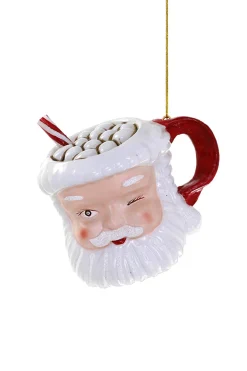 Cody Foster 3.5" Vintage Santa Mug Glass Christmas Ornament GO-9534