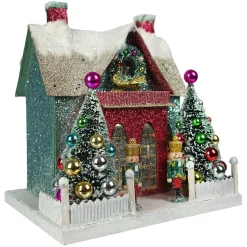 Cody Foster Merry & Bright Glitter Chalet Christmas House HOU-287