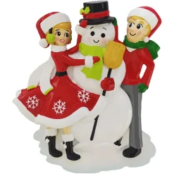 Couple Building A Snowman Personalized Christmas Ornament OR2379-2