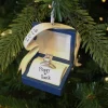 Couples Engagement Ring In A Box Personalized Christmas Ornament