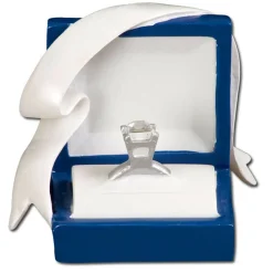 Couples Engagement Ring In A Box Personalized Christmas Ornament