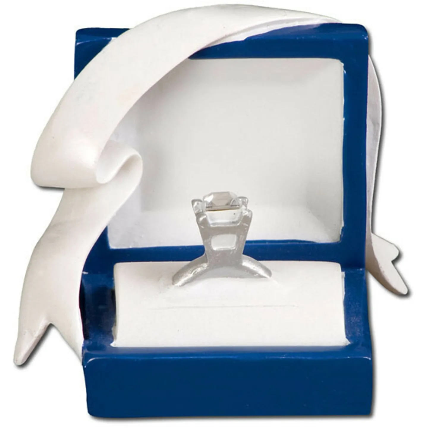 Couples Engagement Ring In A Box Personalized Christmas Ornament