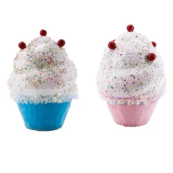 December Diamonds 10" Blue Or Pink Cupcake Christmas Ornament