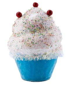 December Diamonds 10" Blue Or Pink Cupcake Christmas Ornament