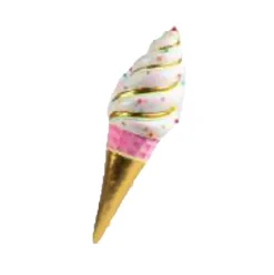December Diamonds 29.5" Large Hanging Pink And Gold Ice Cream Christmas Figure 08-08842