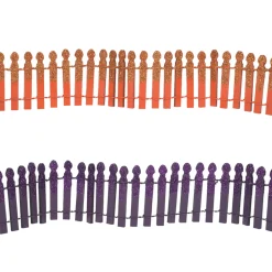 Department 56 Halloween Village Pumpkin Orange Or Ghoulish Purple Glitter Fence
