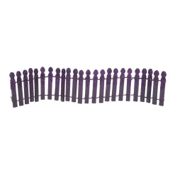Department 56 Halloween Village Pumpkin Orange Or Ghoulish Purple Glitter Fence