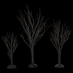 Department 56 Halloween Village Accessories Set Of 3 Black Bare Branch Trees 4033851