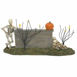 Department 56 Halloween Village Lighted We're A Skeleton Crew Sign 6013647