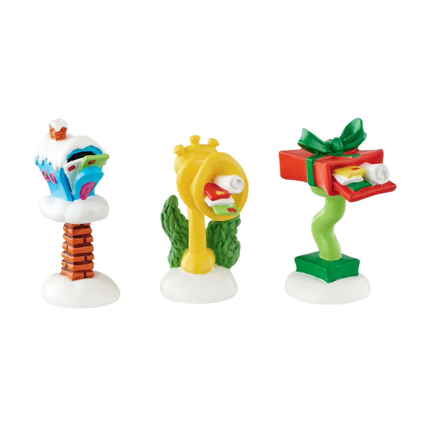 Department 56 The Grinch Village Who-ville Wacky Mailboxes Figures 4053066