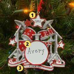 Drum Set Personalized Christmas Ornament OR640