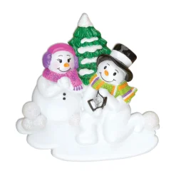 Engagement Snow Couple Personalized Christmas Ornament OR920