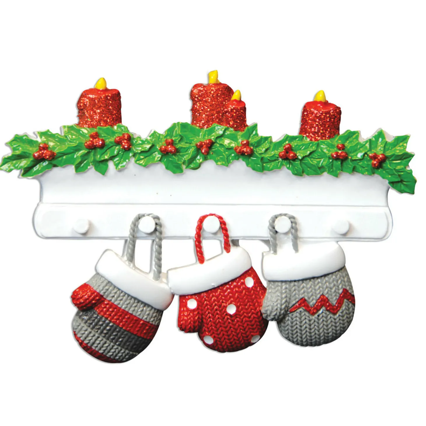 Family Personalized Christmas Ornament With 3 Mittens