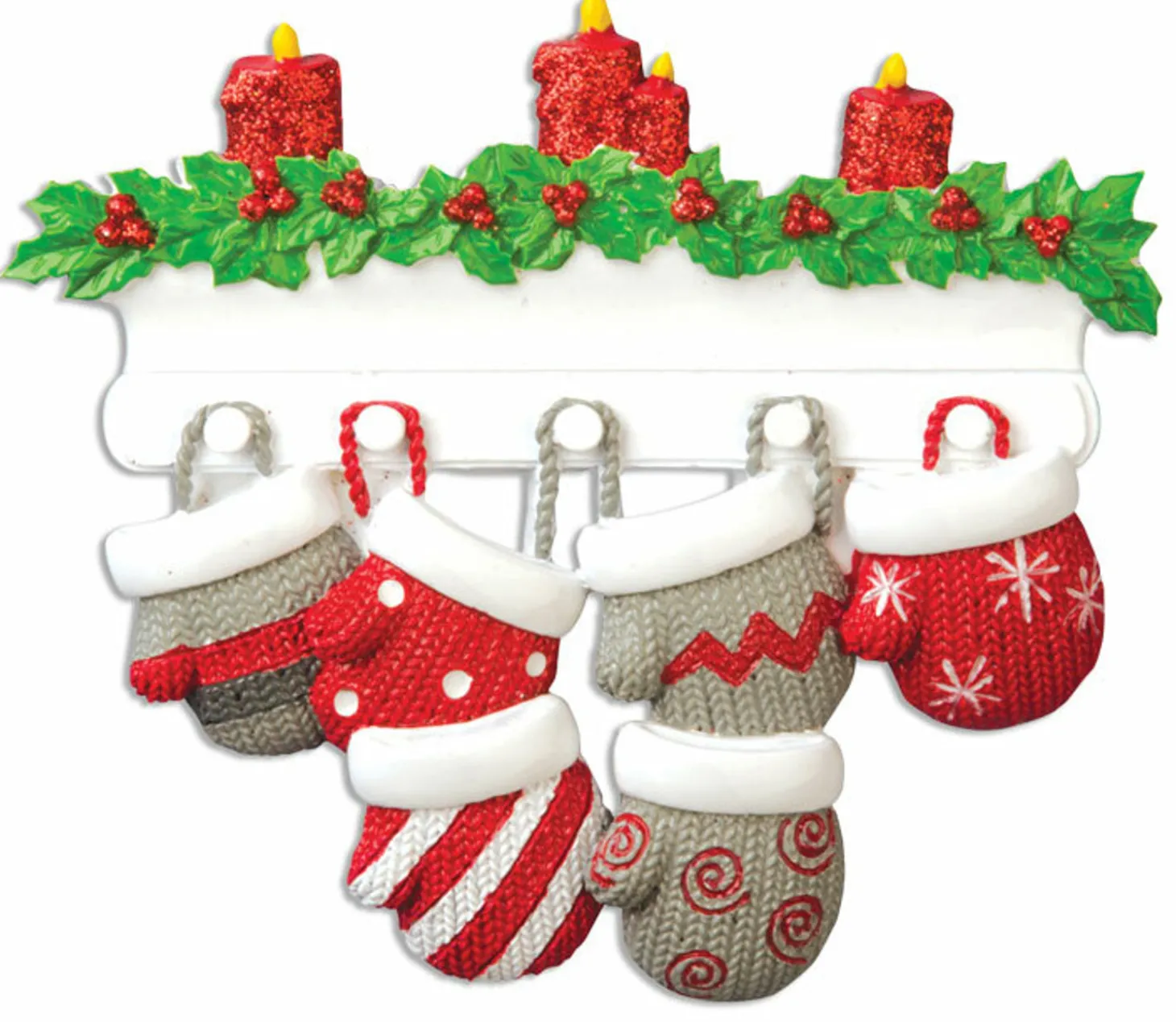 Family Personalized Christmas Ornament With 6 Mittens