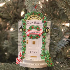 Front Door With Steps Personalized Christmas Ornament