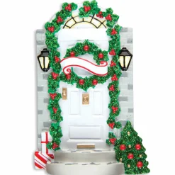 Front Door With Steps Personalized Christmas Ornament