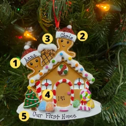 Gingerbread House Couple Personalized Christmas Ornament OR1872-2