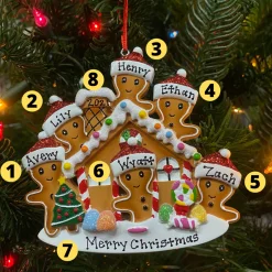 Gingerbread House Family Of 6 Personalized Christmas Ornament OR1872-6