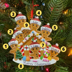 Gingerbread House Family Of 7 Personalized Christmas Ornament OR1872-7