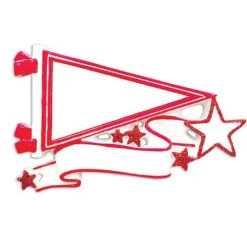 Glittered Red Sports Pennant Personalized Christmas Ornament OR1558-RD