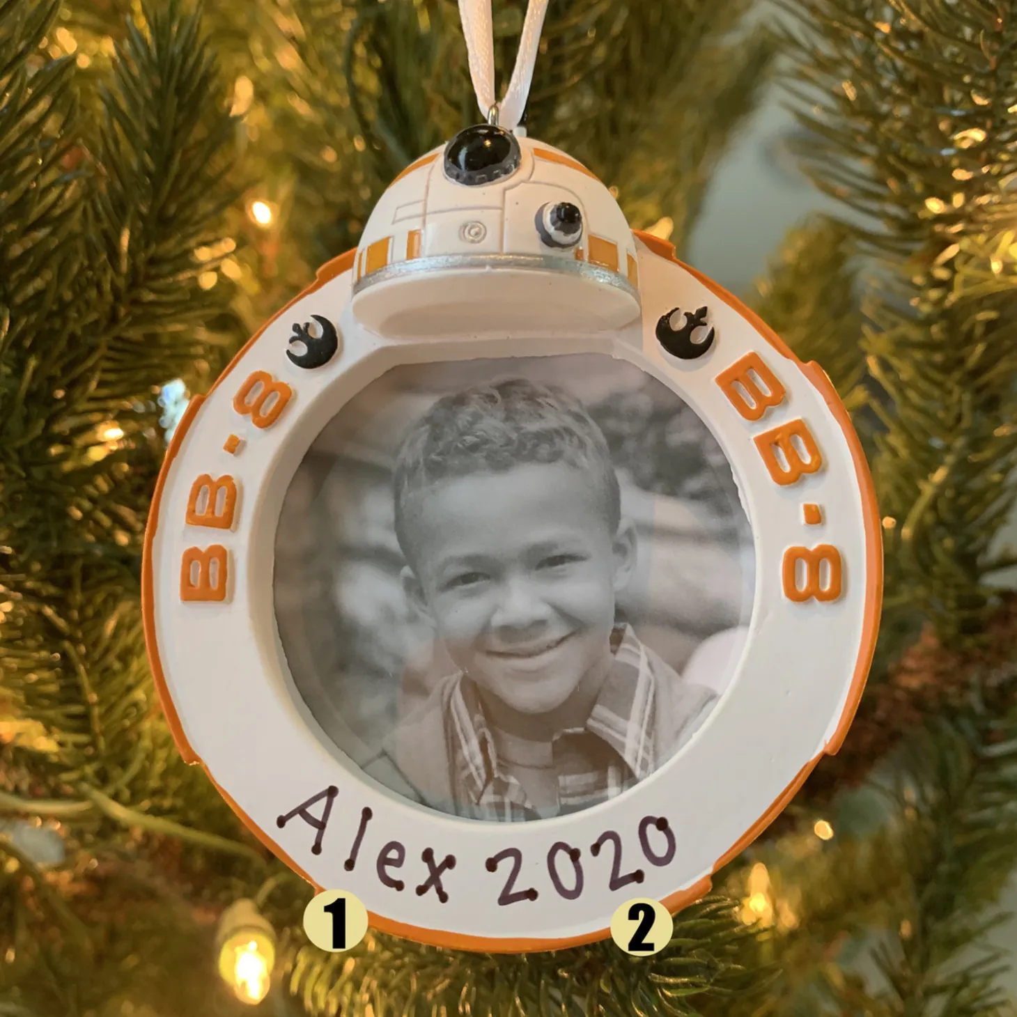 Hallmark 3" BB-8 Star Wars™ Photo Holder Personalized Christmas Ornament 2HCM5419