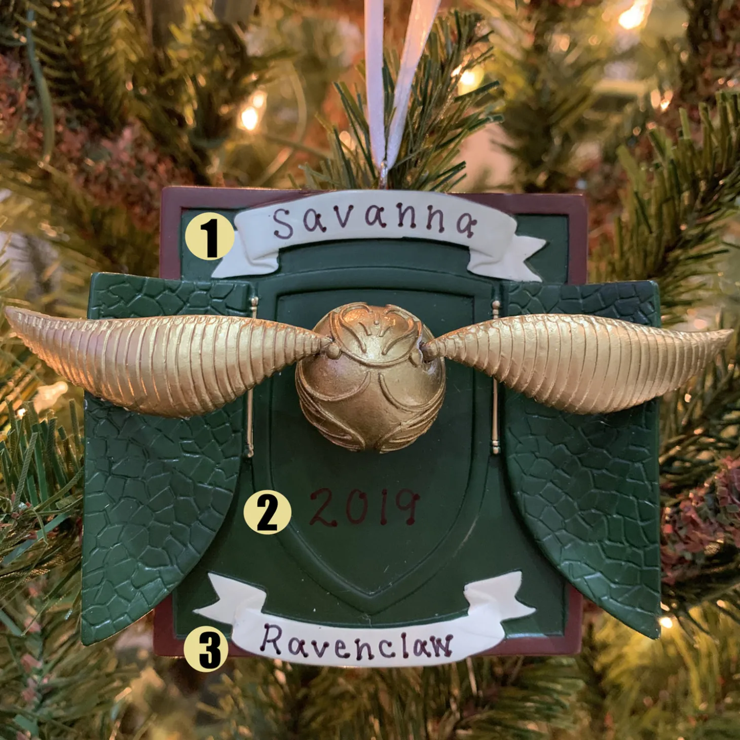Hallmark 3" Harry Potter Golden Snitch Personalized Christmas Ornament 3HCM1000
