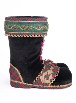 Katherine's Collection 12" Black Holiday Magic Tabletop Boots Christmas Decoration 28-428410B