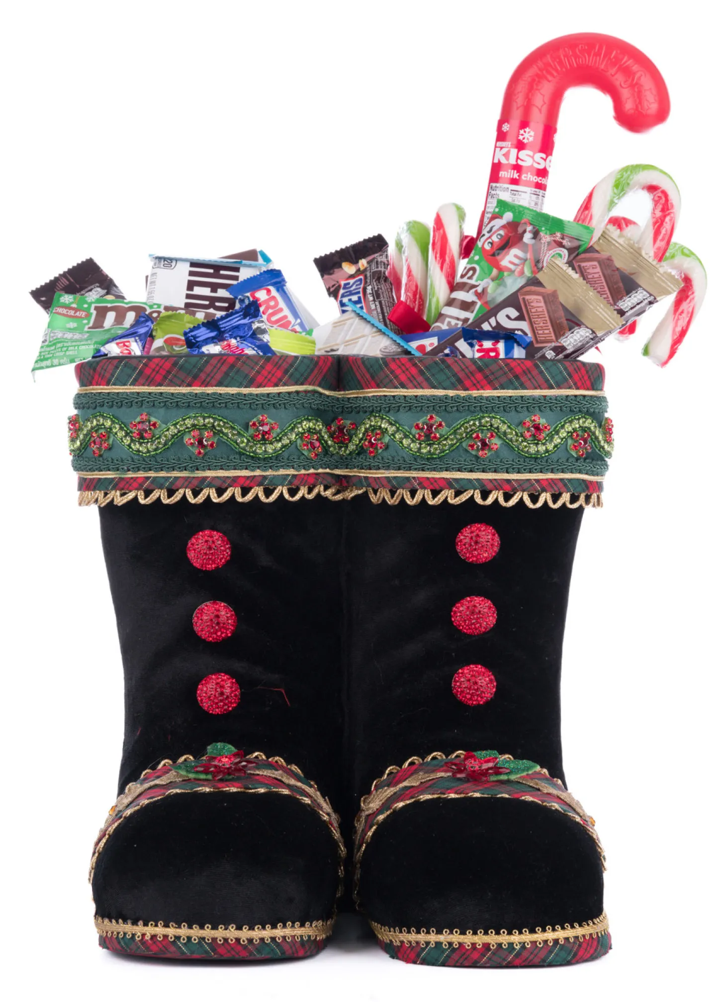 Katherine's Collection 12" Black Holiday Magic Tabletop Boots Christmas Decoration 28-428410B
