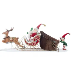 Katherine's Collection 31.5" Christmas In The City Santa With Elf Catching A Ride 28-328885