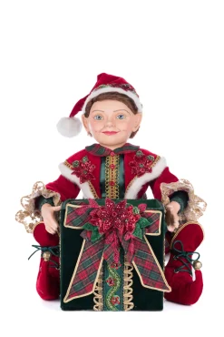 Katherine's Collection 14" Elf Holding Gift Candy Bowl Christmas Home Decor 28-428327