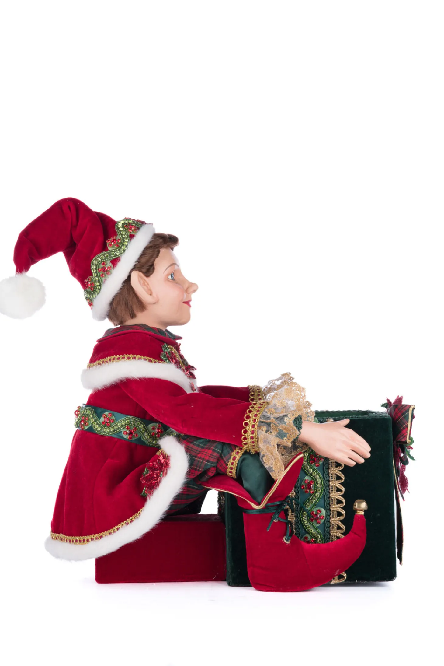 Katherine's Collection 14" Elf Holding Gift Candy Bowl Christmas Home Decor 28-428327