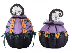 Katherine's Collection 13.5" Jacks And Cats Pumpkins Set Of 2 Halloween Decoration 28-428201