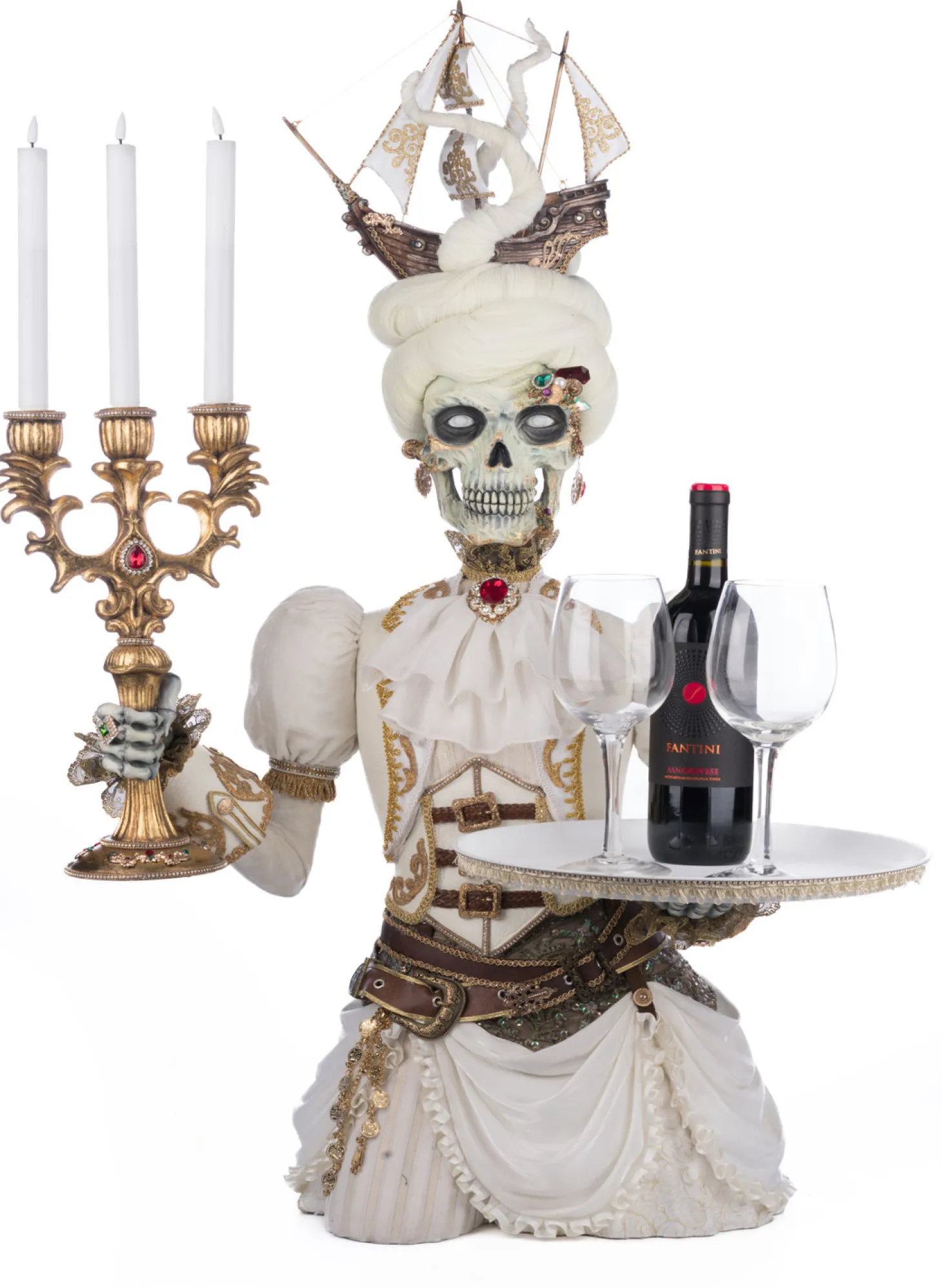 Katherine's Collection 39" Lady Adelaid Apparition With Candelabra And Tray Pirate Halloween Decoration 28-428211