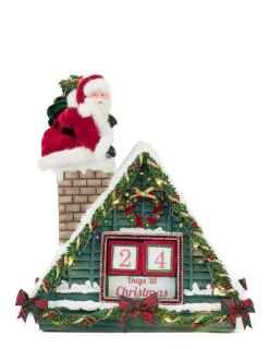 Katherine's Collection 13" Lighted Santa In Chimney Christmas Countdown Decoration 28-428277