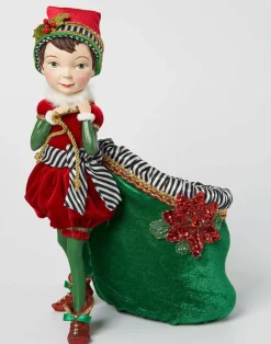 Katherine's Collection 12.5" Merry And Bright Elf With Bag Christmas Decorations 28-128276