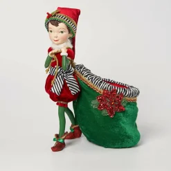 Katherine's Collection 12.5" Merry And Bright Elf With Bag Christmas Decorations 28-128276