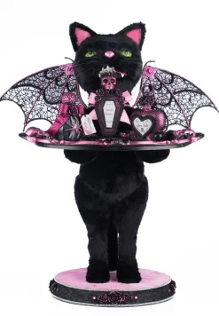 Katherine's Collection 7" Noir Cat-Bat Server Halloween Decoration 28-428139