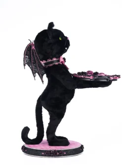Katherine's Collection 7" Noir Cat-Bat Server Halloween Decoration 28-428139