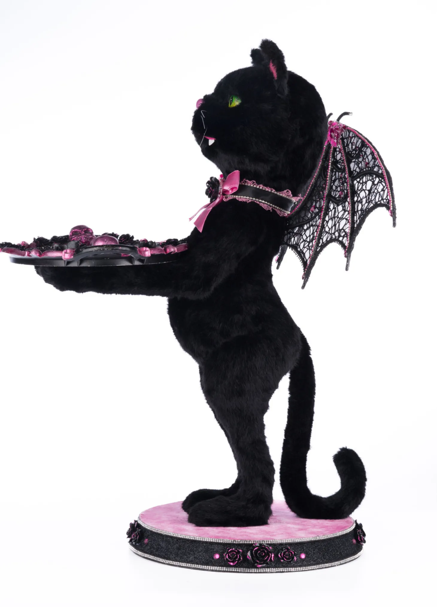 Katherine's Collection 7" Noir Cat-Bat Server Halloween Decoration 28-428139