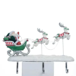 Katherine's Collection 16.75" Peppermint Palace Santa And Reindeer Christmas Stocking Holder 28-328042
