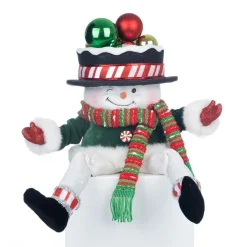 Katherine's Collection 13.25" Peppermint Palace Snowman Christmas Candy Container Lanky Leg 28-328529