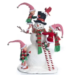Katherine's Collection 18" Peppermint Palace Elves And Snowman Christmas Figure 28-328818